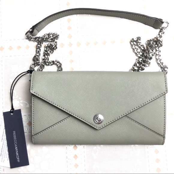 Rebecca Minkoff Handbags - REBECCA MINKOFF Wallet on a Chain Soft Gray Purse